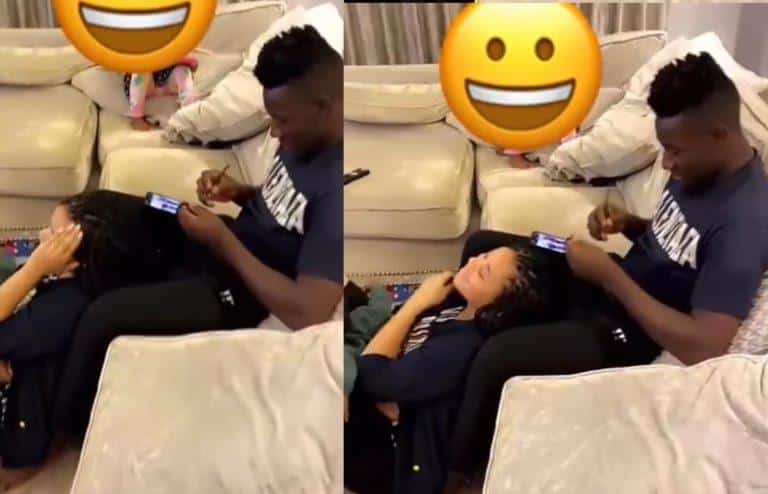 André Onana surpris en train de défaire les cheveux à sa femme (Vidéo)