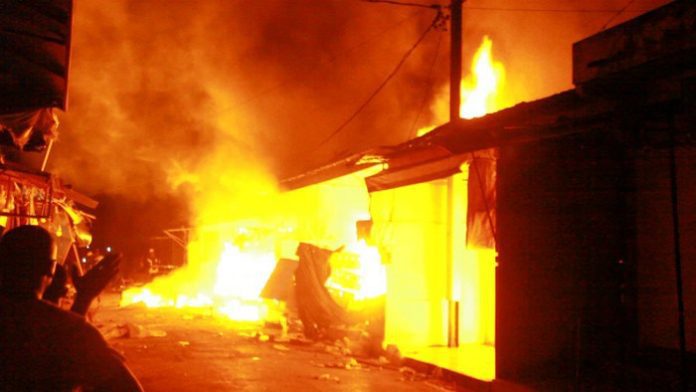 Togo : incendie au marché d’Agoè-Assiyéyé, situé près de plusieurs stations d’essence