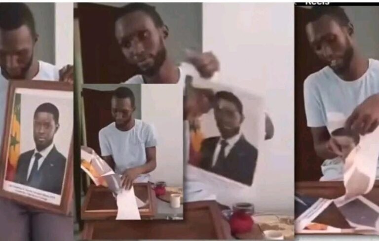Sénégal : un jeune placé en garde à vue pour avoir déchiré le portrait du président Diomaye Faye